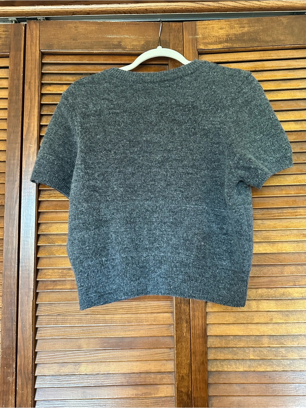 Maeve for Anthropologie Short Sleeve Gold Button Grey Cardigan size large - Picture 8 of 10